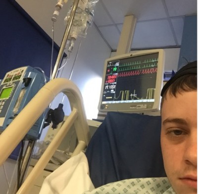 The producer posting a selfie in his hospital digs