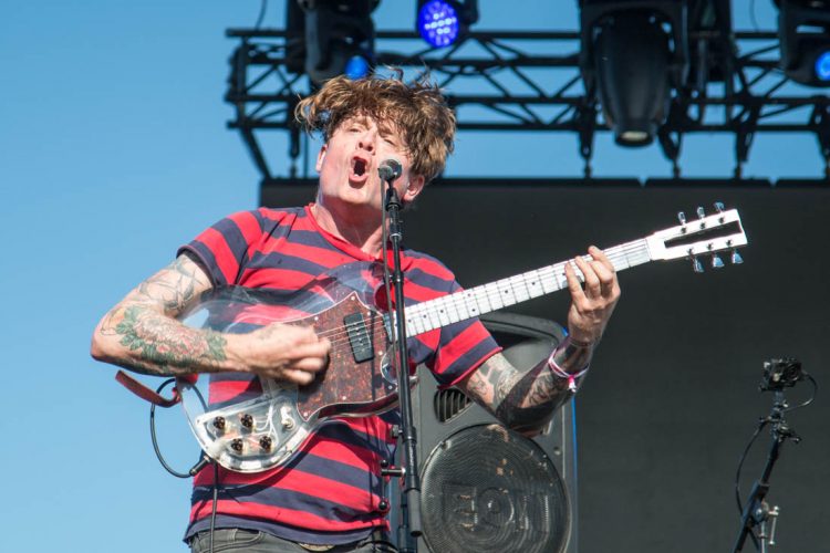 Jon Dwyer of Thee Oh Sees during a raucous first-day performance. (Aaron Nelson)